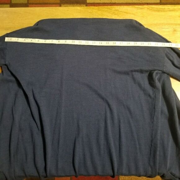 Caslon Cotton Blue Long Open Cardigan Sweater S P - Picture 6 of 7